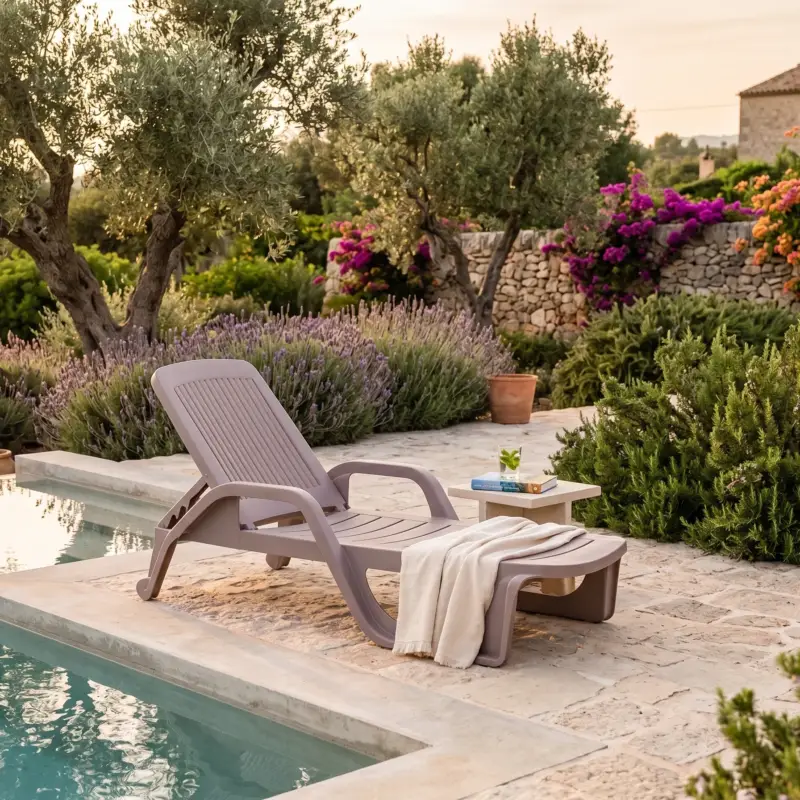 Lettino in resina Taupe impilabile "Zanzibar" da Mare e Piscina 190 cm Bestseller