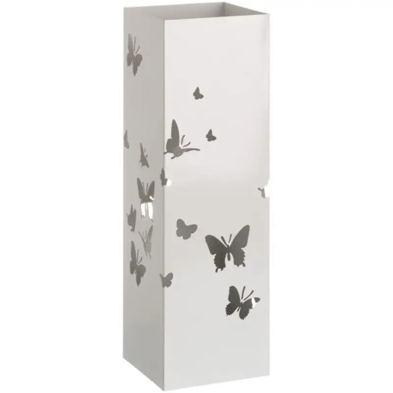 Economico Portaombrelli in metallo verniciato Bianco h 49 cm con disegni moderni