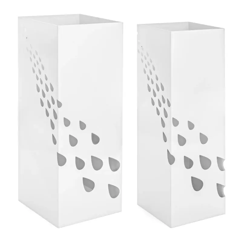 Occasione Set di 2 porta ombrelli "Drizzle" quadrato moderno per interno con decorazione