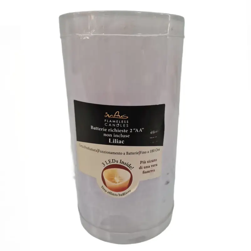 Ultimissimo Modello Candela in cera colorata con luce a led effetto realistico h 15 cm
