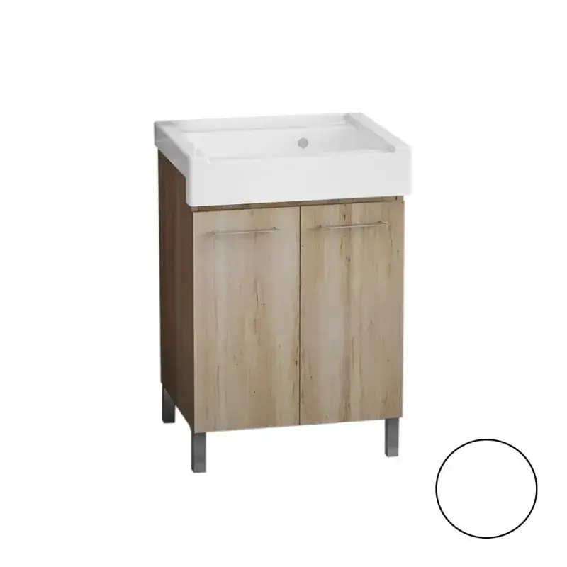 Mobile lavatoio con lavabo in ceramica 2 ante 75x50 classico colore bianco Subito Disponibile