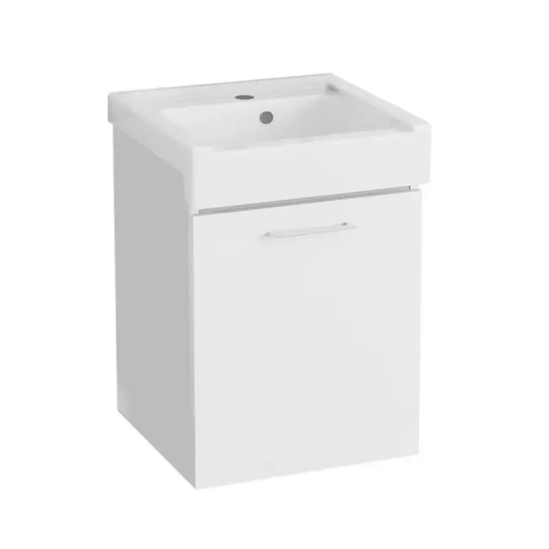 Ultima Occasione Mobile lavatoio sospeso con lavabo in ceramica 1 anta 50x50 bianco