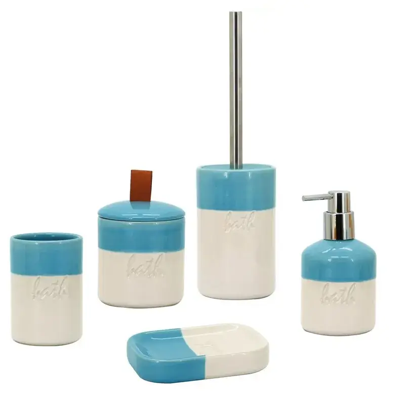 Ultime Pezzi Set accessori serie Bath blu/bianco
